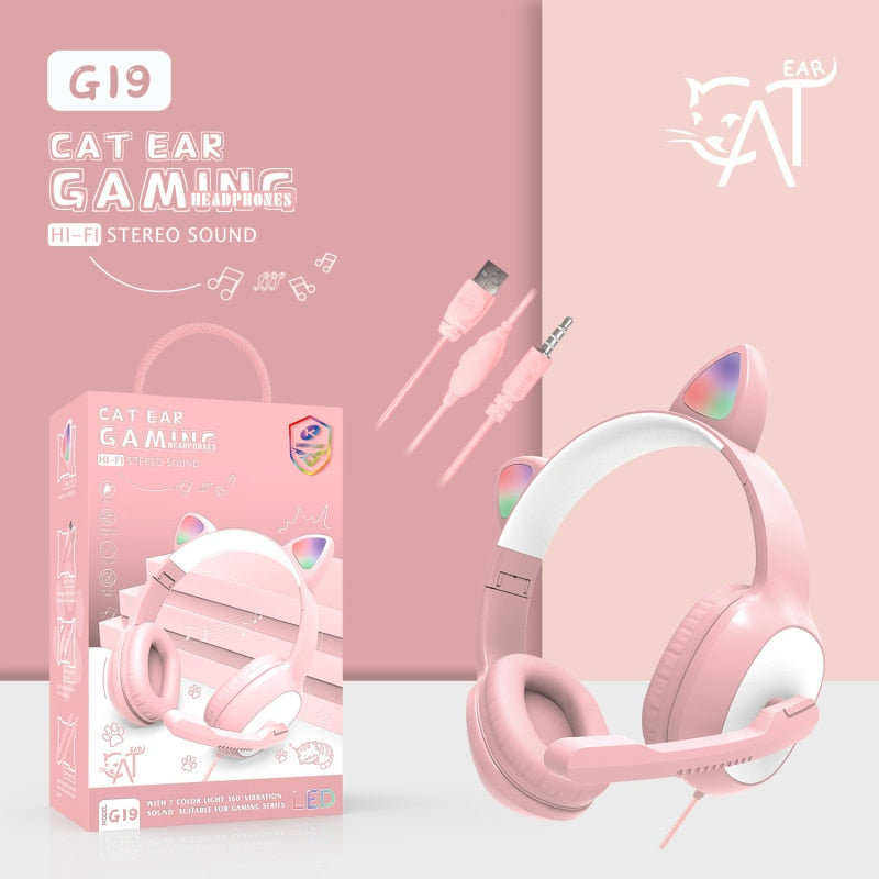 Cute Cat Ears Earphones Wireless Headphones
