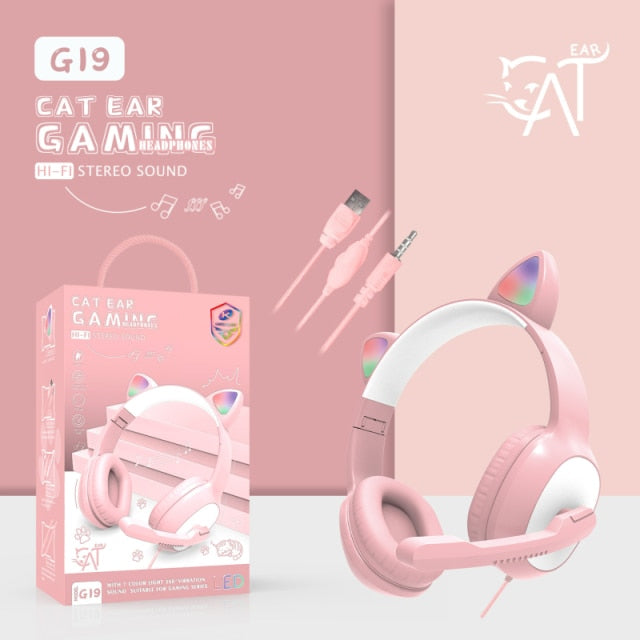 Cute Cat Ears Earphones Wireless Headphones