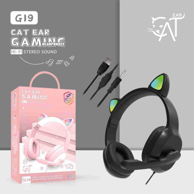 Cute Cat Ears Earphones Wireless Headphones