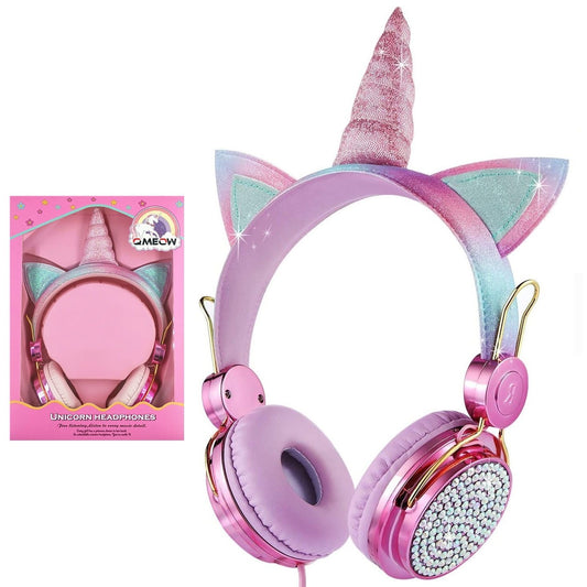 Cartoon Unicorn Wired Headphone For Girls