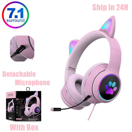 Cat-ear Wired Gaming Headphones With Microphone