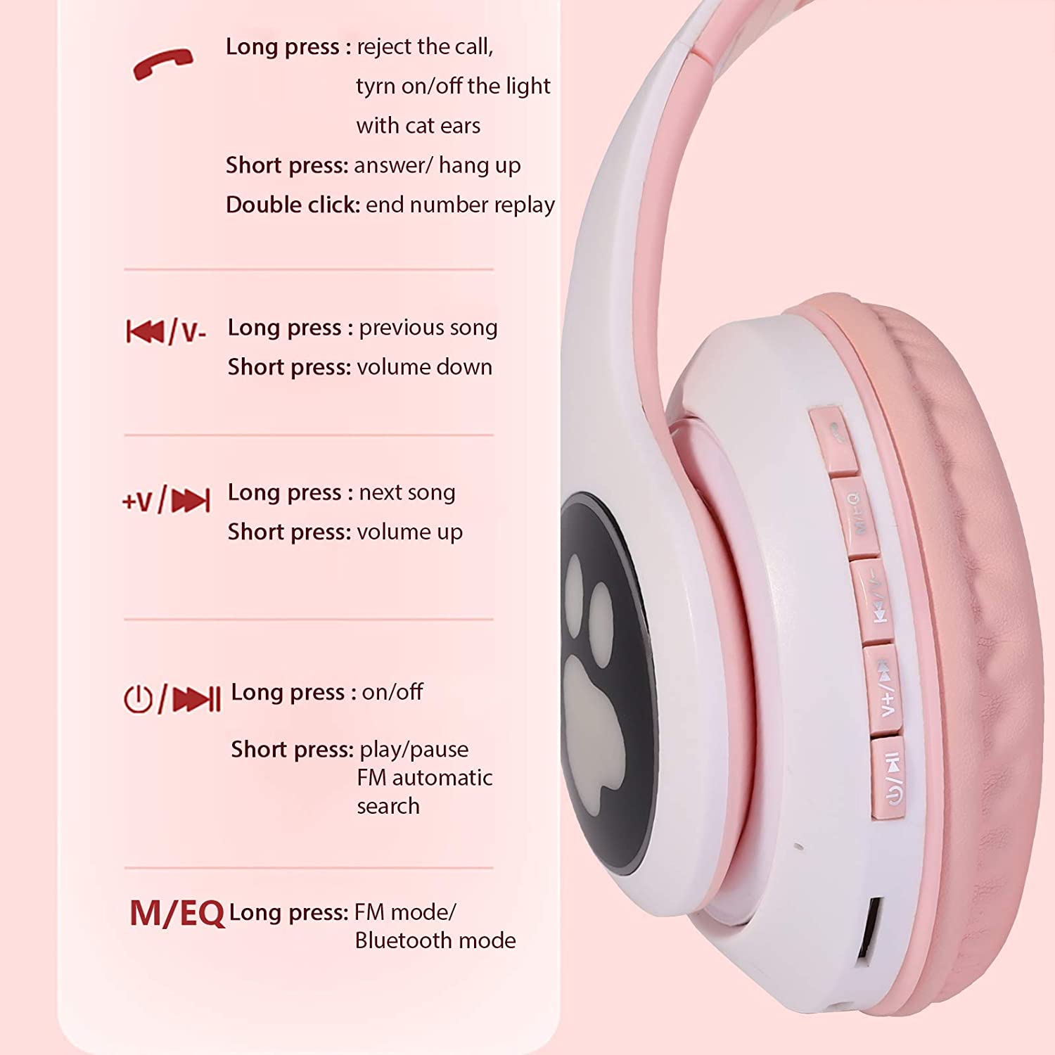 Bluetooth 5.0 Cat Ear Headphones - beautyscout